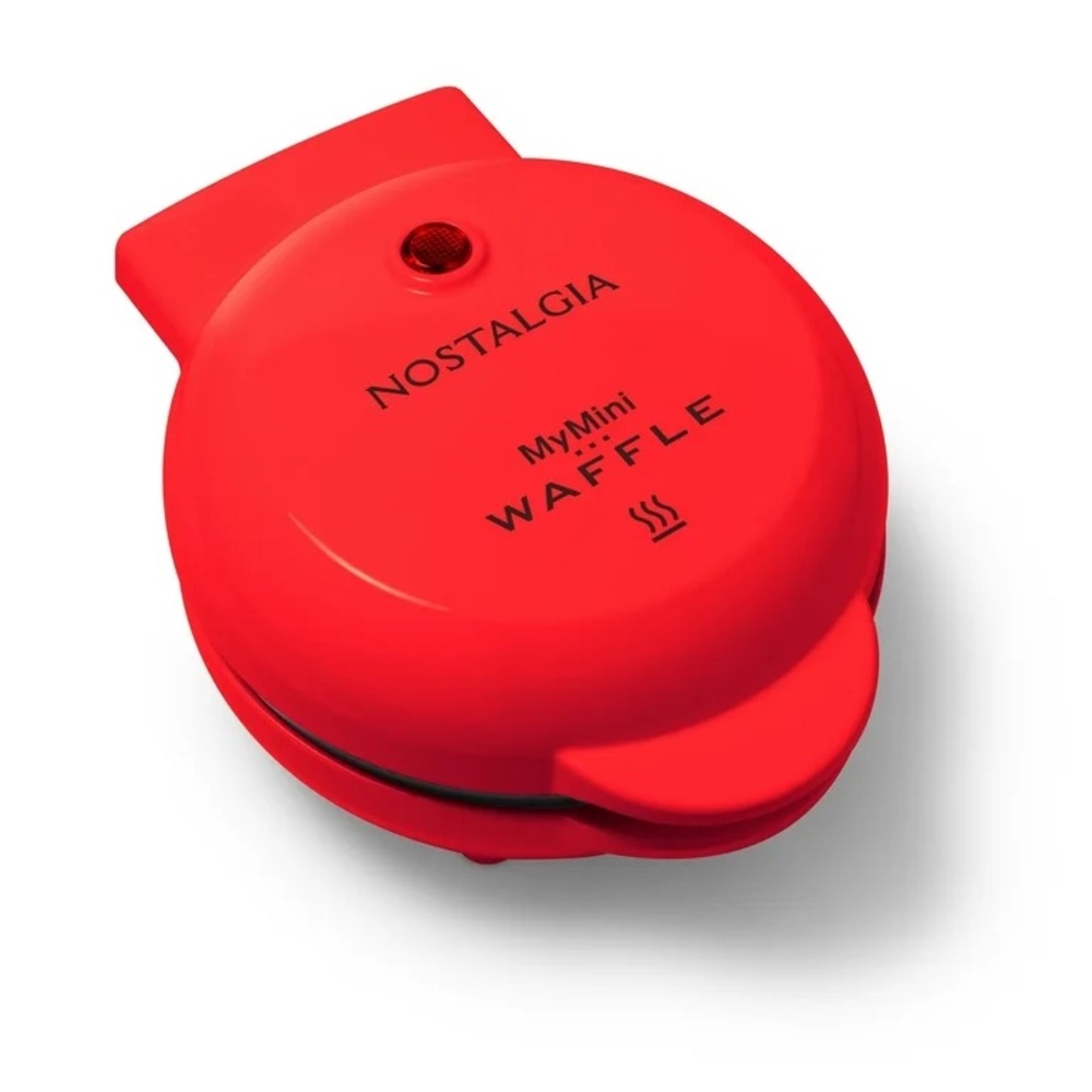 🆕 Nostalgia MyMini Personal Red Mini Waffle Maker